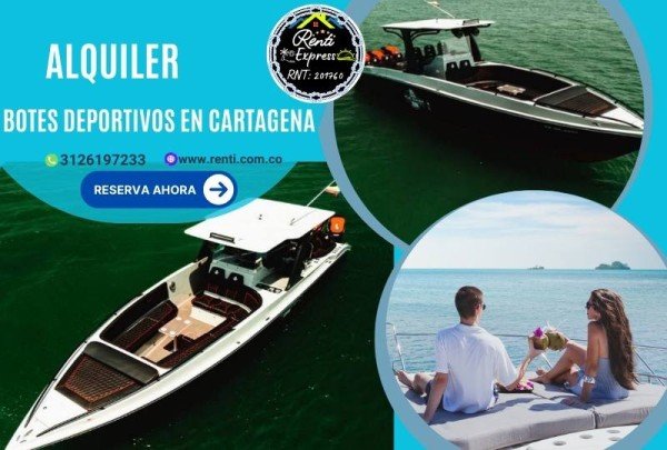 🚤 Alquiler de Bote Deportivo 38 Pies en Cartagena 16 Pax